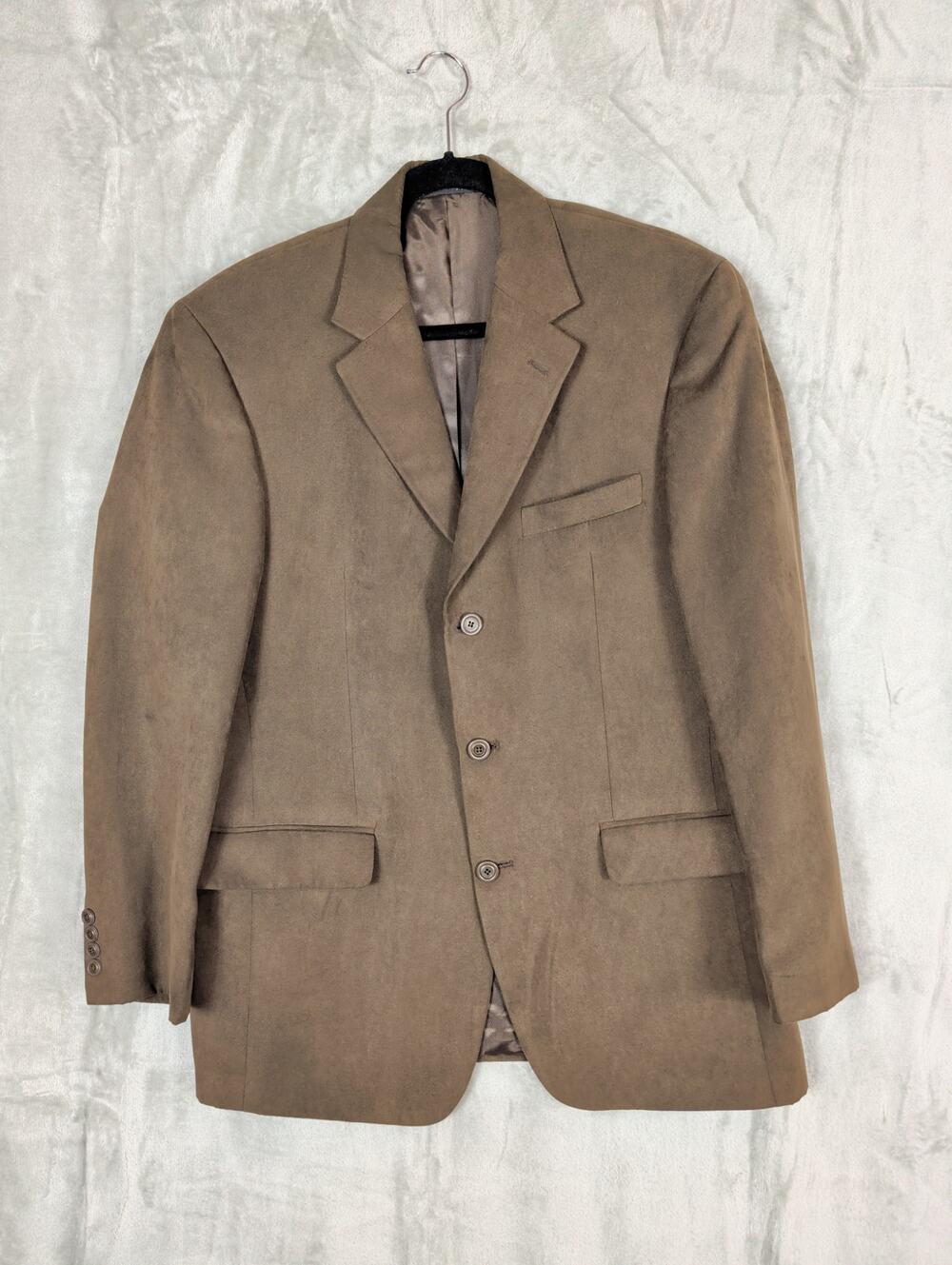 Gianfranco Ruffini Sport Coat Italy Mens Faux Suade Blazer R-40 Brown 3 Button